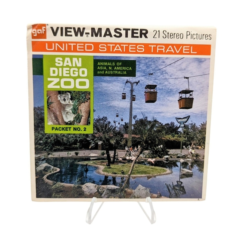 GAF View-Master San Diego Zoo Packet NO. 2 21 Stereo Pictures 3 Reel Pack